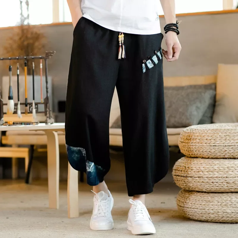 

Style Men's Harem Pants Elastic Waist Jogging Pants Man 2021 Fashion Sweatpants Male Casual Trousers Vintage 5XL