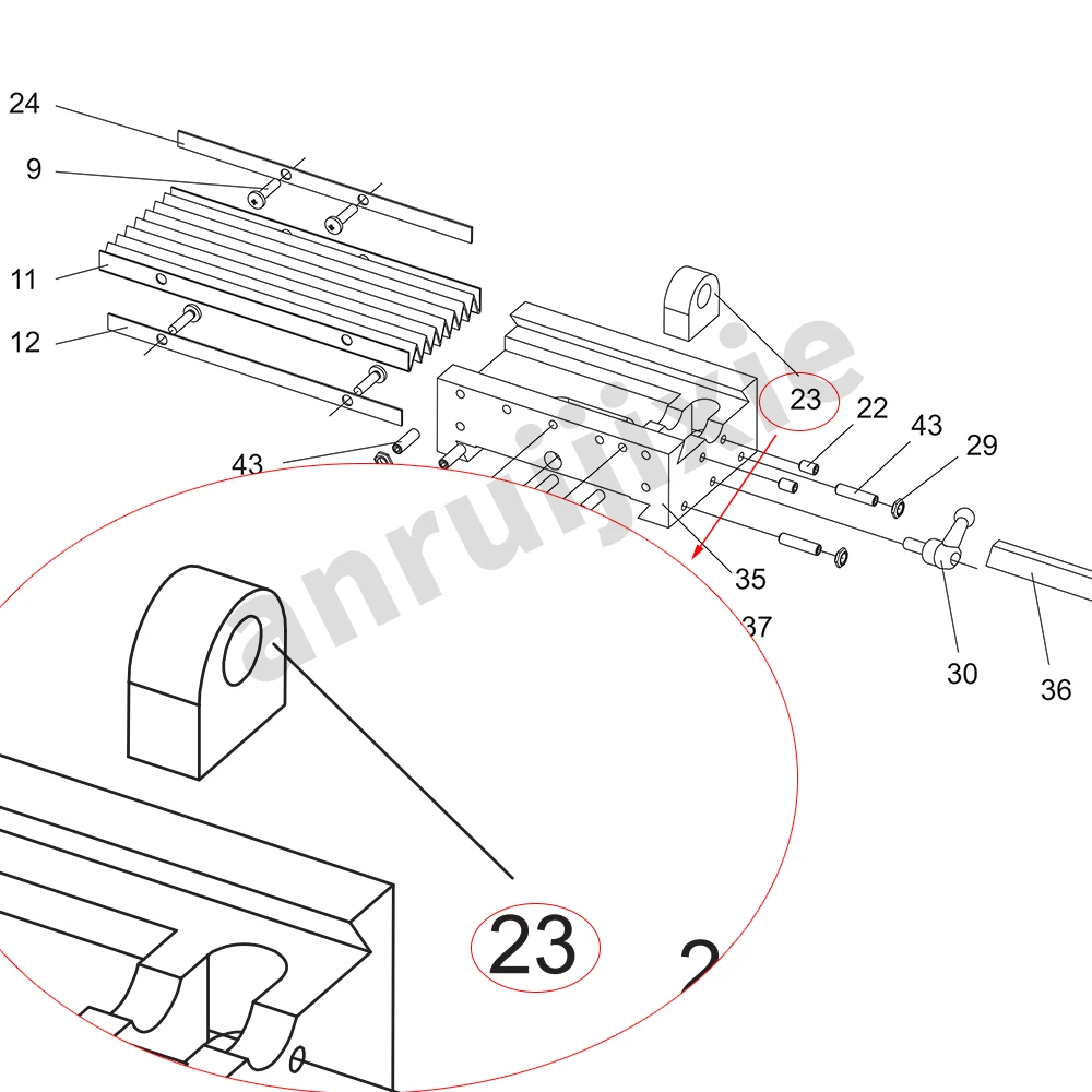 SIEG X2-023 X-Axis &amp X2-037 Гайка метрического винта оси Y совместимая с JET JMD-1L CX605 Grizzly G8689