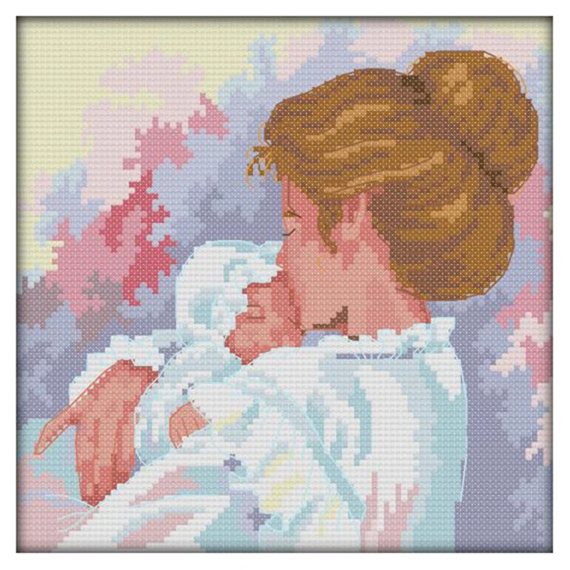 

Maternal Love Painting Pattern Cross Stitch Kits DIY Handmade Needlework 14CT Canvas Embroidery Set Home Decor