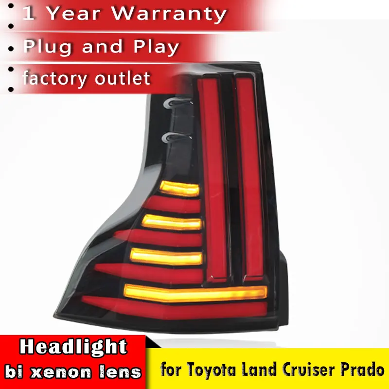 Задний фонарь в сборе 2010 2020 для Toyota Land Cruiser Prado J150 светодиодный заднего фонаря |