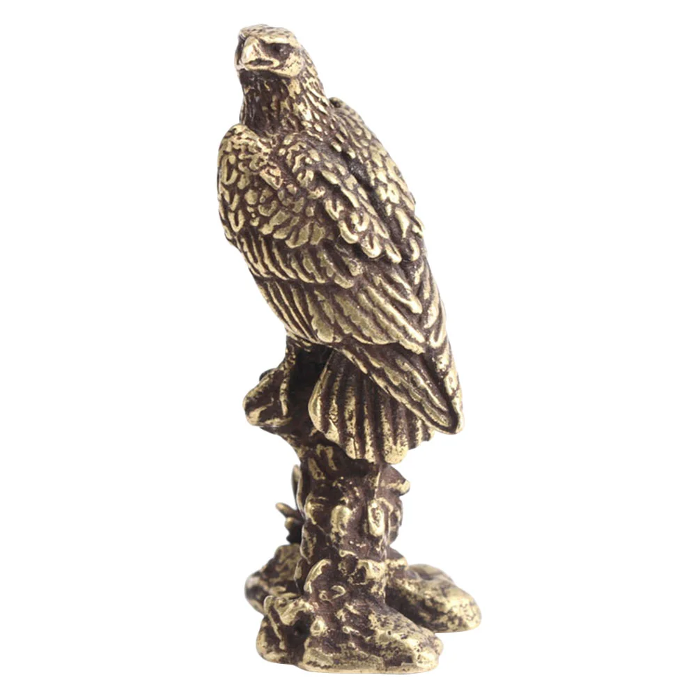

Eagle Brass Statue Figurine Sculpture Miniature Desktop Decor Ornament Animal Hawk Bird Tabletop Decoration Vintage Simulation