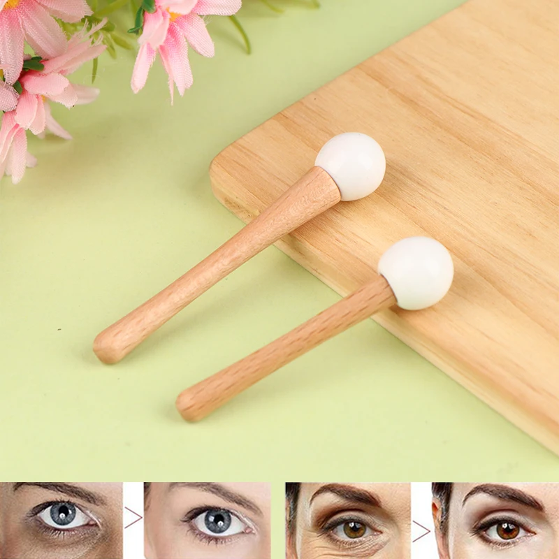 

1Pc Wooden Mini Cosmetic Spatula Curved Scoop Jade Makeup Mask Cream Spoon Eye Cream Stick Beauty Scoop