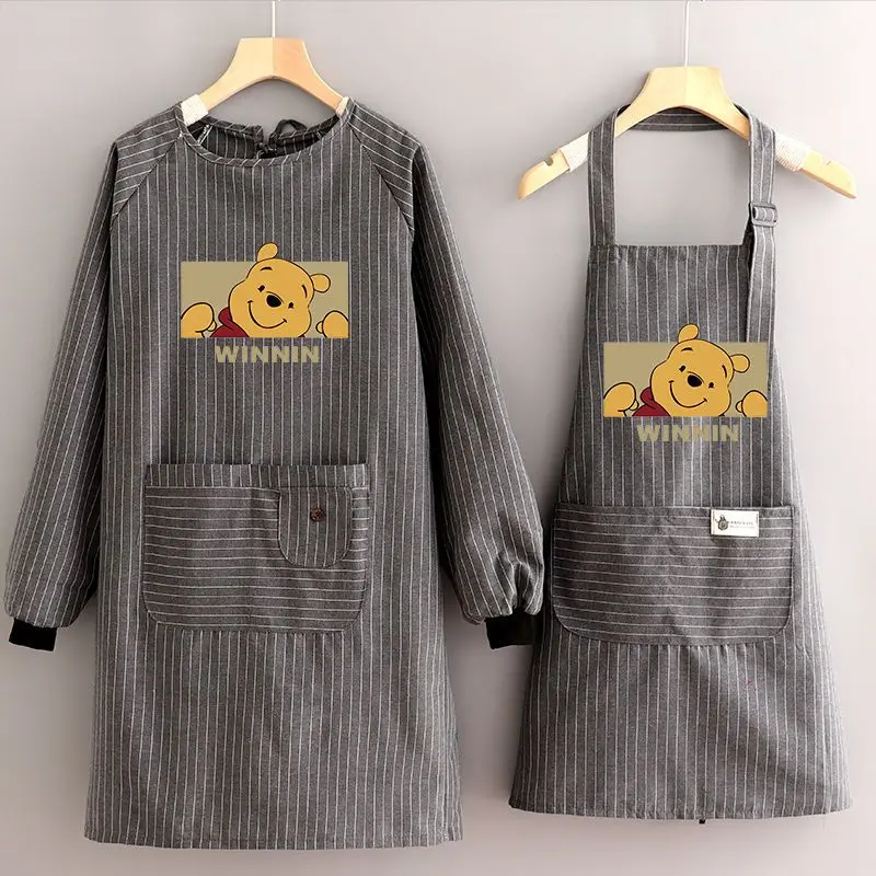 

Fashion Household Cooking Kitchen Catering Cotton Apron Long Sleeve Oil proof Wear resistant Cleaning Worker's Work Clothes