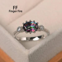fashion new silver plated seven color rings festive banquet birthday gifts exquisite jewelry