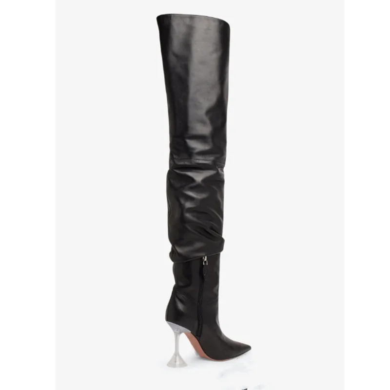 2024 осенние новые модные сапоги выше колена для женщин Европа и Америка