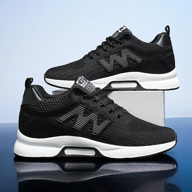 Кроссовки мужские сетчатые на скрытом каблуке 6 см Повседневные Дышащие