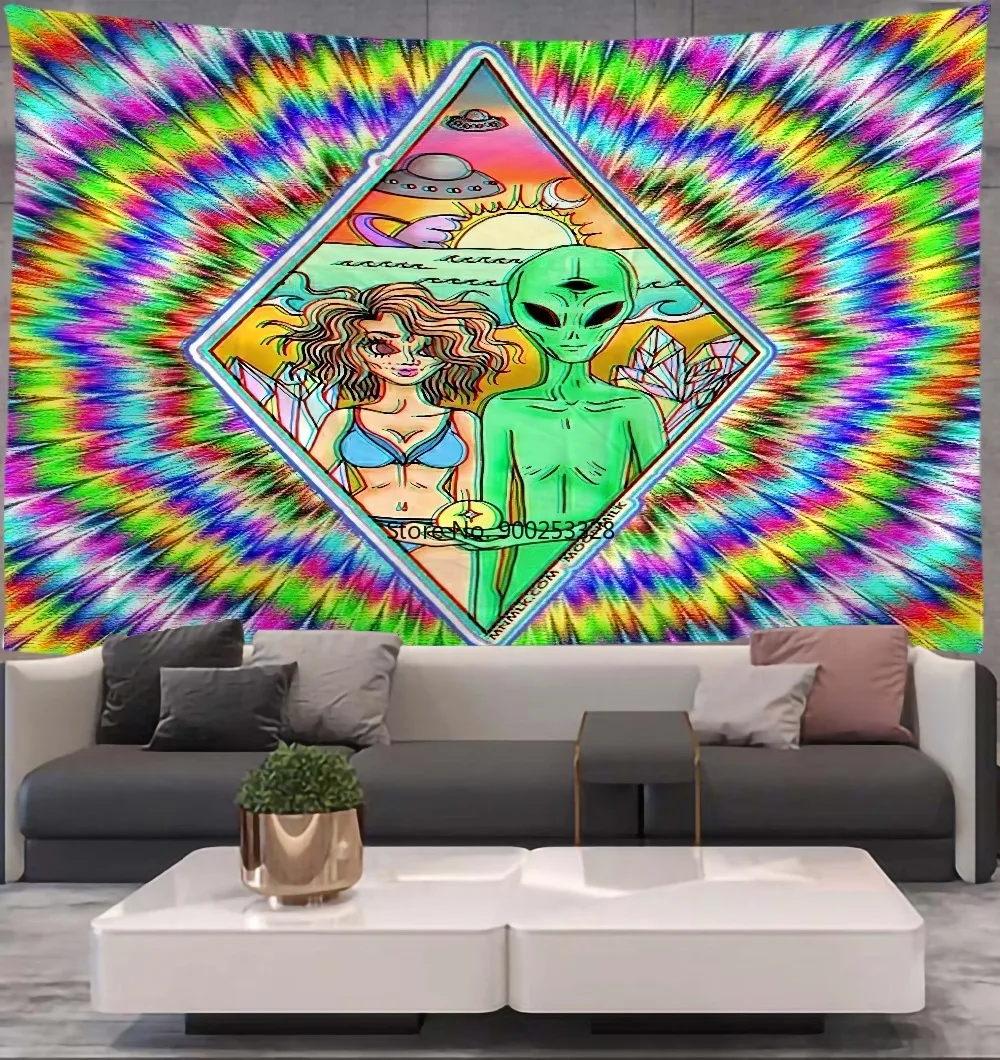 

Alien Гобелен Мандала макраме искусство гобелен подвесная настенная ткань ковер спальня ТВ фон гобелены домашний декор
