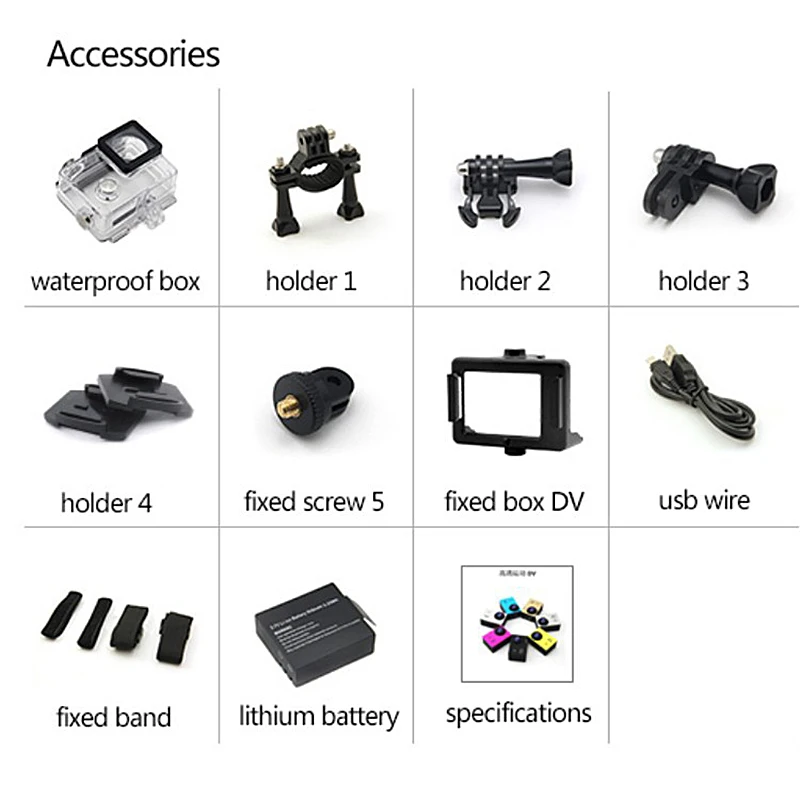 Underwater DV Camera Waterproof Action Mini Helme Camcorder Car Cam Outdoor AIR Screen Camcorders | Безопасность и защита