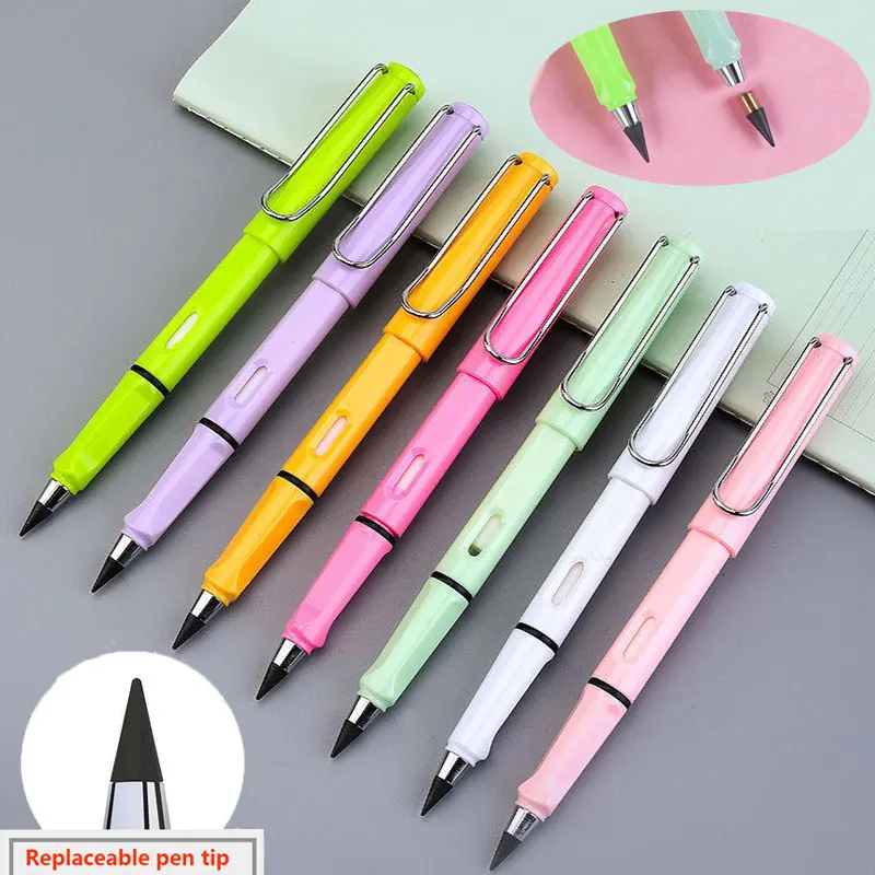 7PCS/set eternal pencil and refill art drawing sketch pen kawaii inkless magic school supplies kids stationery gifts | Канцтовары для