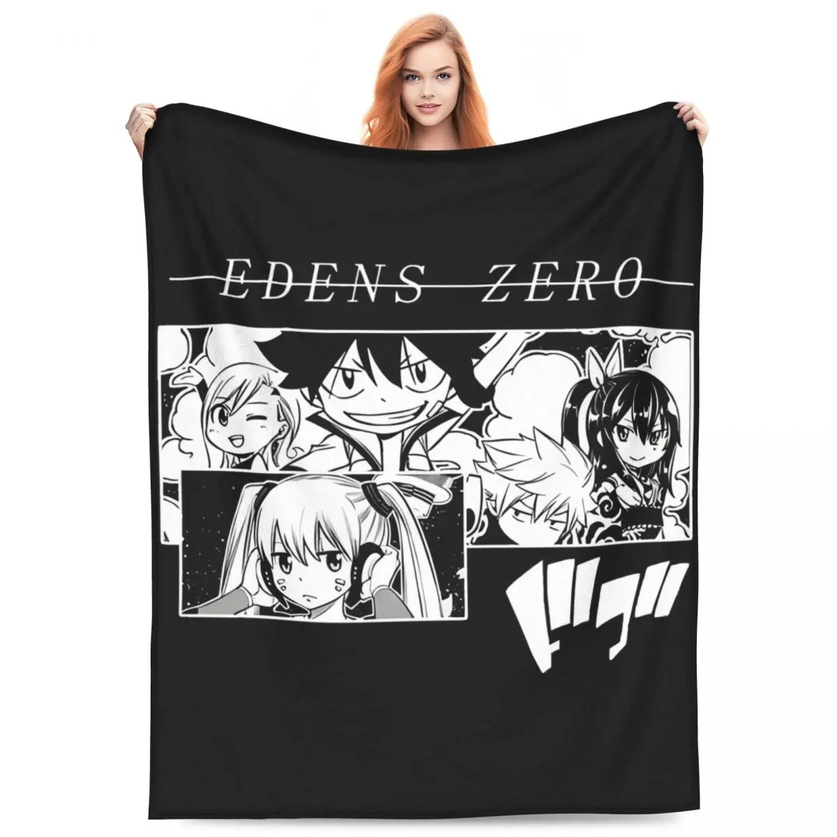 Мягкое теплое одеяло FAIRY-TAIL Manga декоративное плюшевое с графическим рисунком для