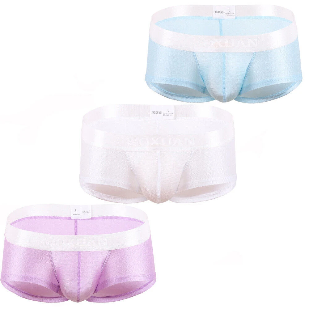 

3PCS/Lot Sexy Mens Underwear Boxer Shorts Soft Bulge Pouch Sexy Mens Panties Home Shorts Gay Sleep Bottoms Men Boxers Underpants