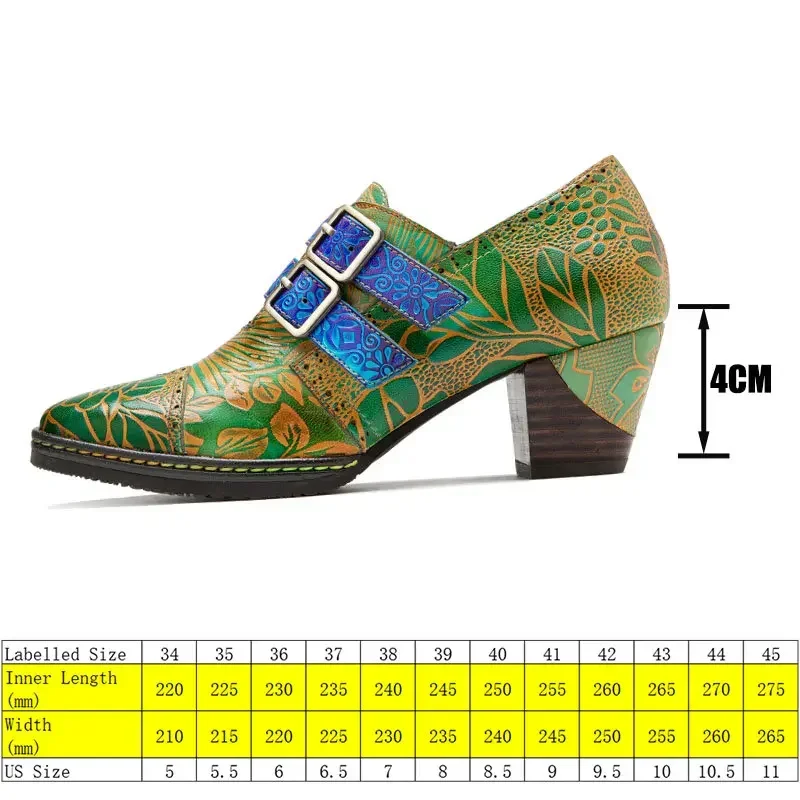 Koznoy/женские туфли-лодочки из овчины 4 см с этническим принтом Aurumn большие размеры