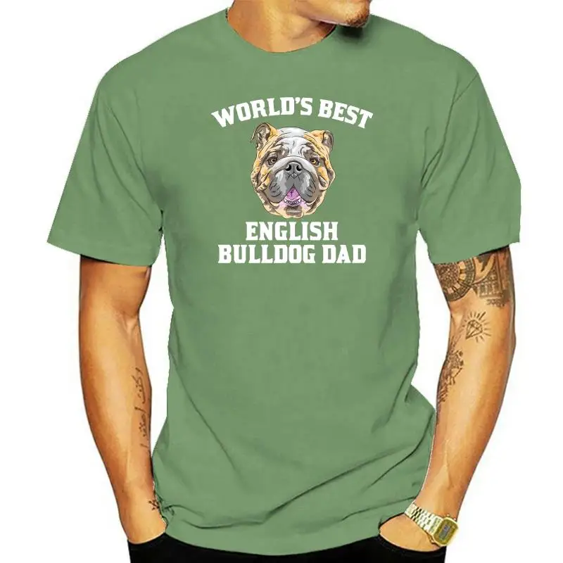 

World'S Best English Bulldog Dad Dog Owner Graphic T-Shirt Loose Plus Size Tee Shirt