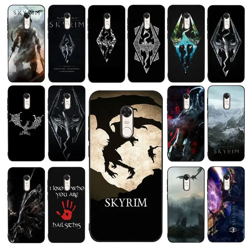 

MaiYaCa The Elder Scrolls V Skyrim Phone Case for Redmi 5 6 7 8 9 A 5plus K20 4X 6 cover