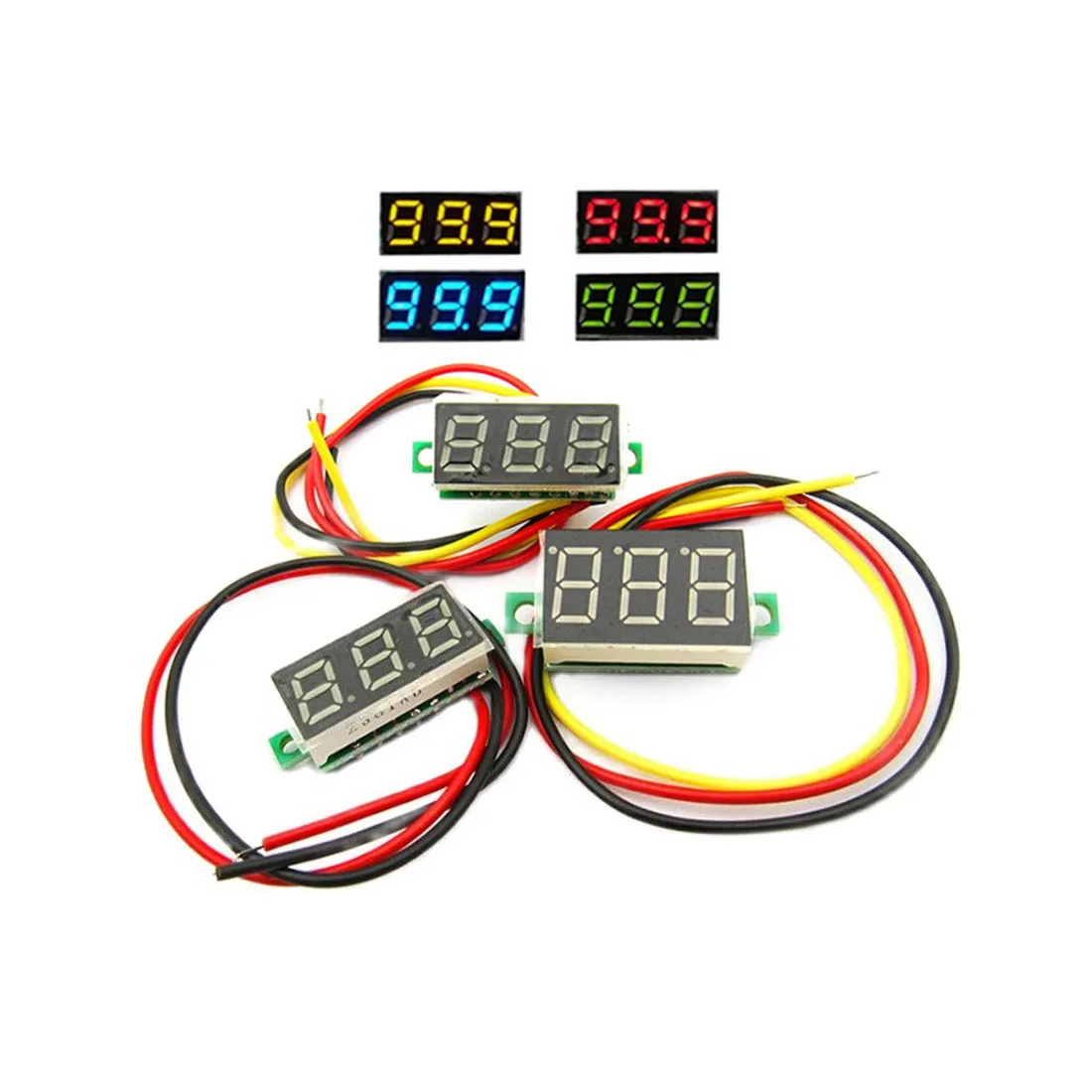 

Buy 2 get 1 Free 1PC Digital Voltmeter 0.28" 3 Bits 3 Wires Voltage DC High Precision and Durable Red/Blue/Green/Yellow