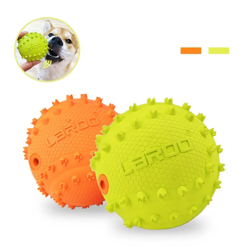 

Dog Toys Pet Durable Rubber Molar Chew Ball with Squeaky Sound for Interactive Throwing Training Fetch Toy for Small Medium Dogs
