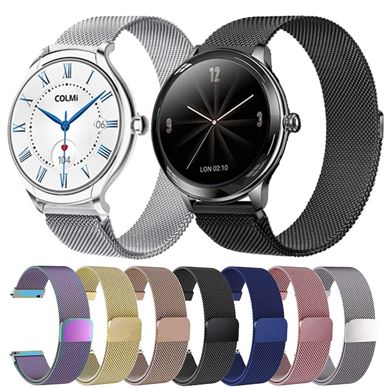 Металлический ремешок 18 мм для умных часов Colmi L10 браслет с магнитной петлей V33