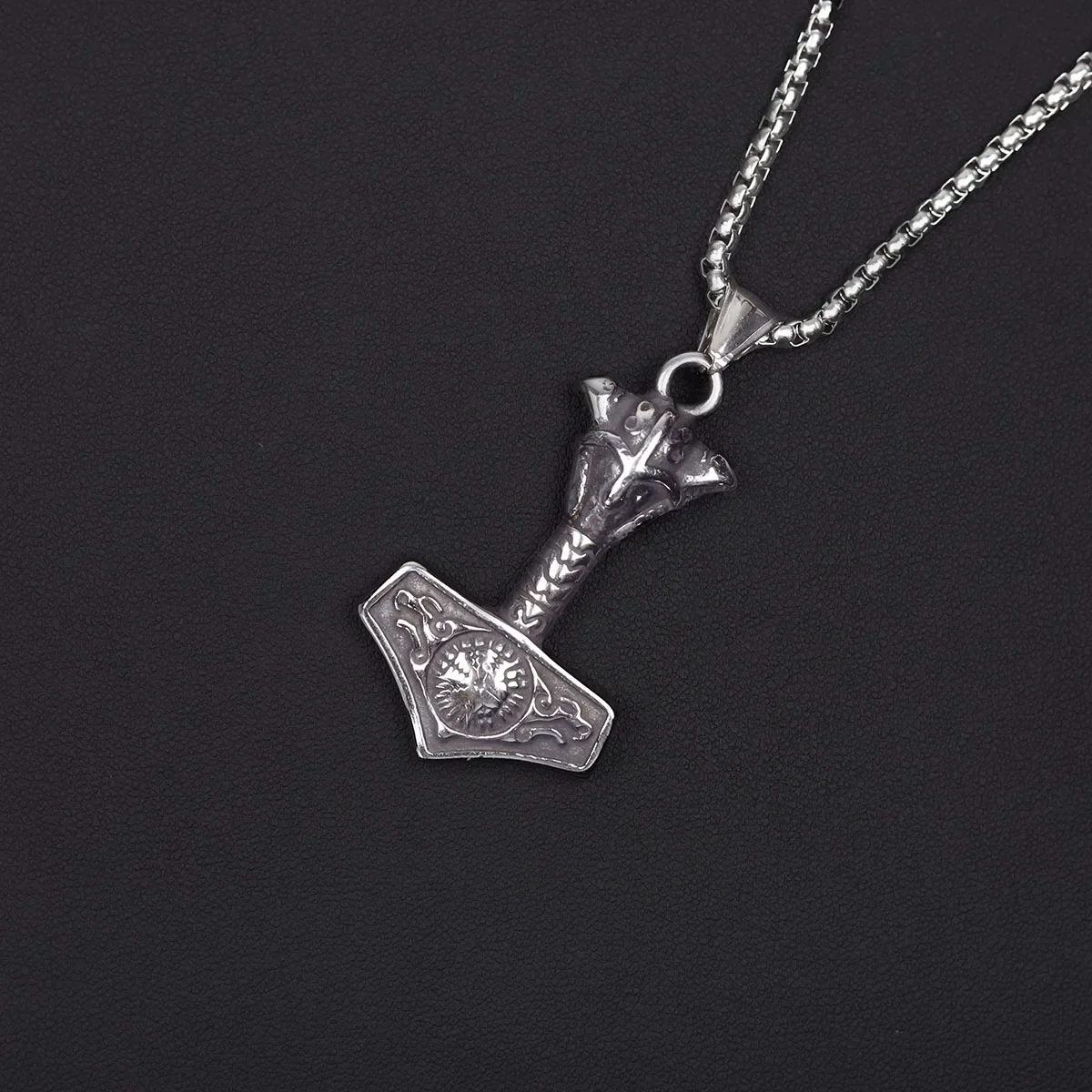 Viking Thor ожерелье Молоток-норвежская подвеска Mjolnir с вороном