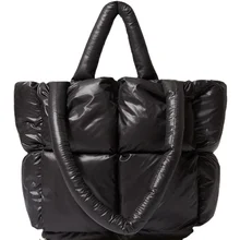 Trendy Fashion Polyester Ladies Handbag Brand Designer Large-capacity Down Cotton Bag Soft Small Che