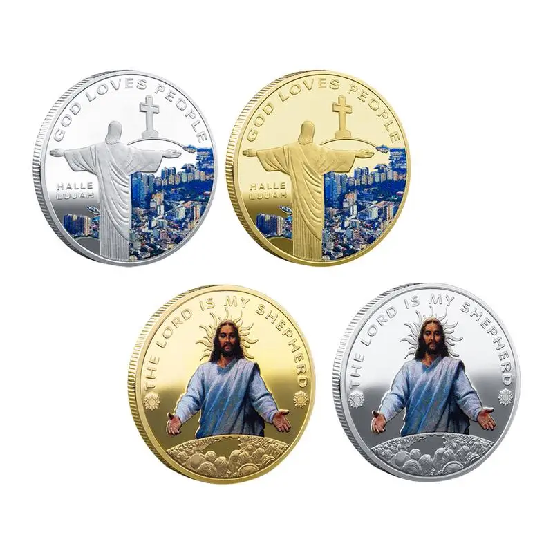 

Jesus Christ Religion Gold Silver Plated Commemorative Coin Collection Souvenir