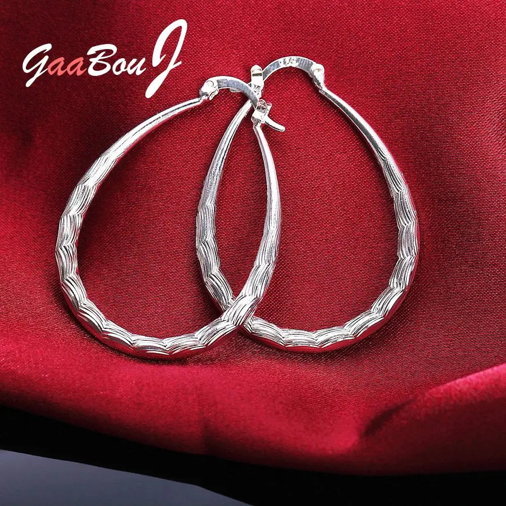 Женские большие серьги-кольца серебряного цвета 925 пробы | Украшения и аксессуары