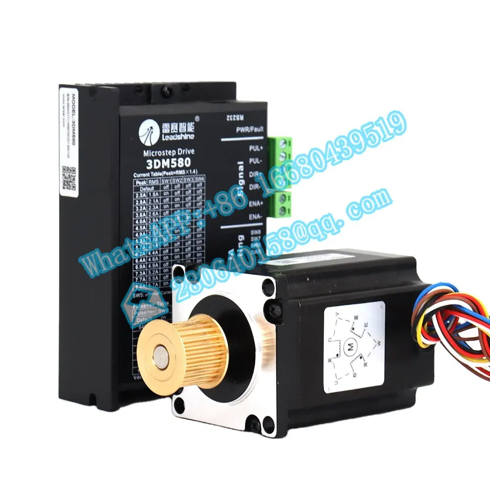 

3 phase 57 Stepper Motor NEMA23 3DM580+573S09-L/573S15-L 0.9NM 1.5NM 3.5A use for Laser Cutting Machine
