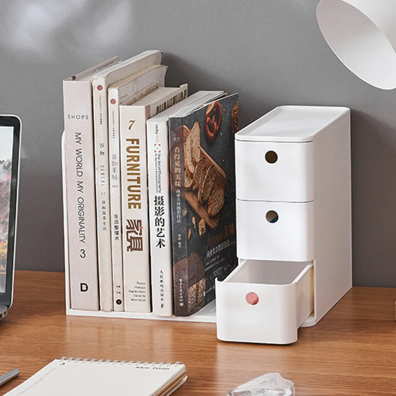 

Bookstand Desktop Bookshelf Office Book File Arrangement Artifact Student Stationery Pen Container Drawer Storage Box