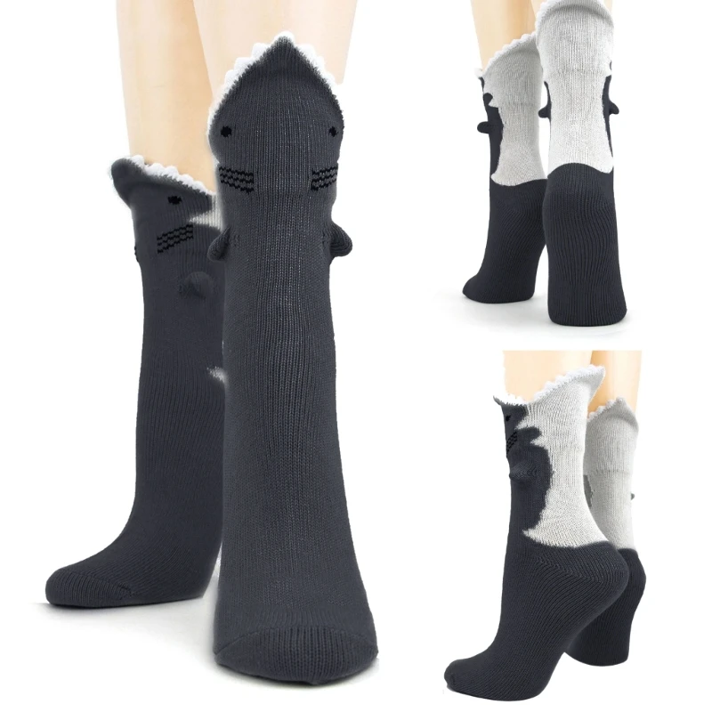 Забавные носки с изображением акулы модные средней длины носки-тахо новинка
