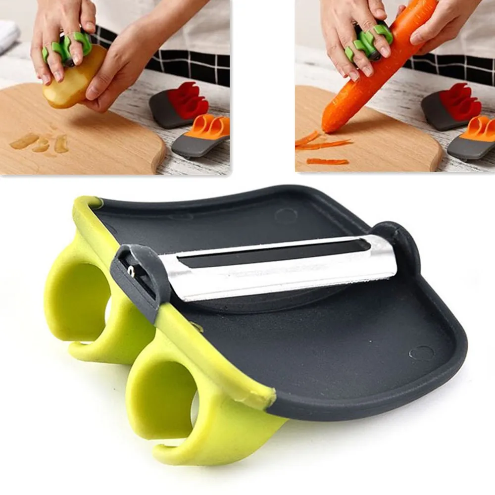 

1pc Stainless Blade Fruit Peeler Lemon Grapefruit Fruit Slicer Double Fingers Opener Cutter Quickly Stripping Kitchen Gadgets