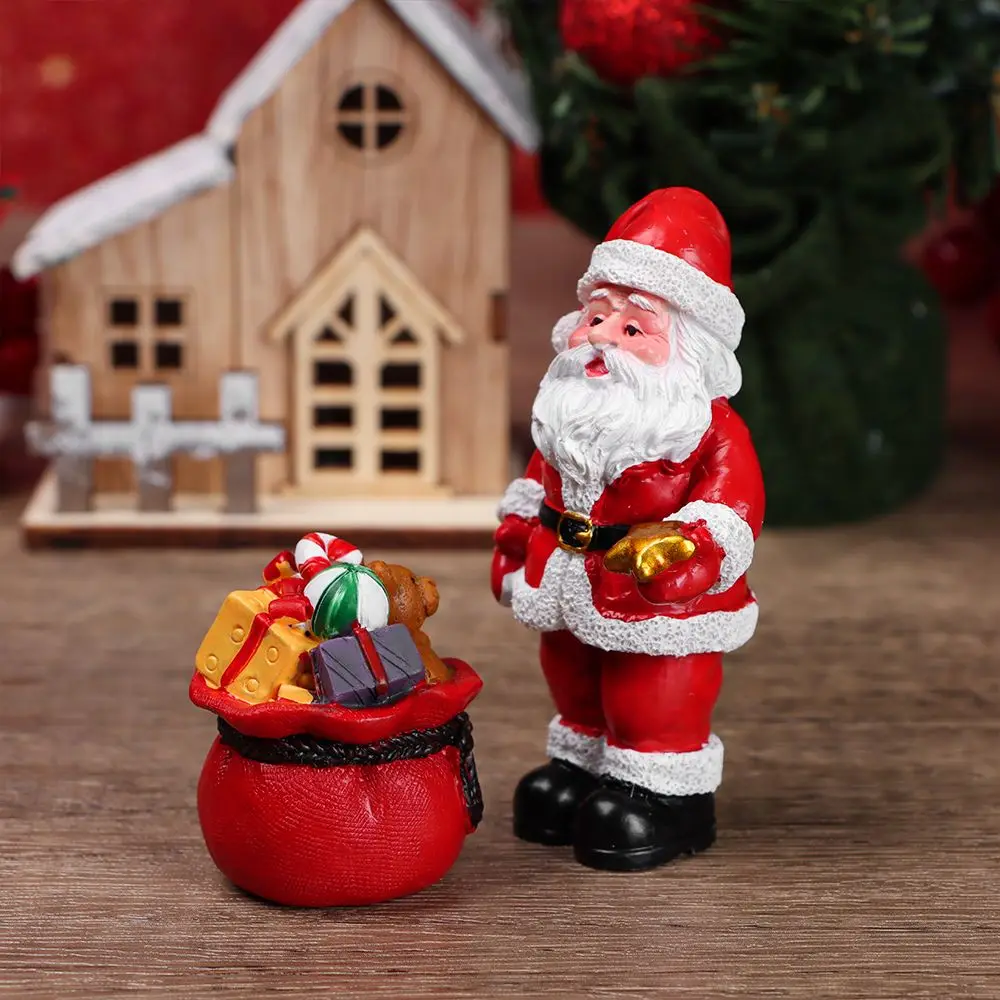 

Christmas Miniatures Figurines Xmas Tree Santa Claus Snowmen Bear Micro Landscape Doll House Moss Terrarium Fairy Decor
