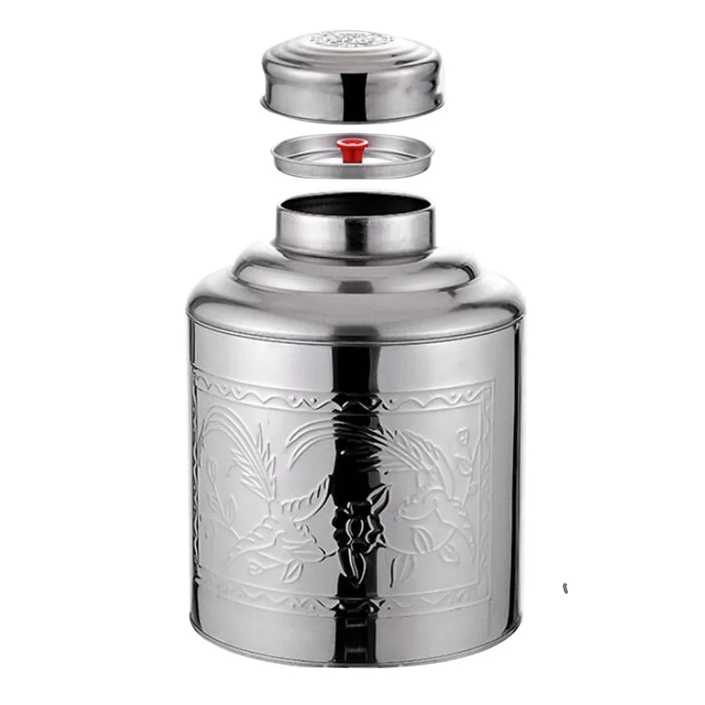 

Tea Canister Storage Tin Jar Coffee Container Sugarmetal Loose Steel Containers Stainless Leaf Kitchen Canlid Sealed Airtight
