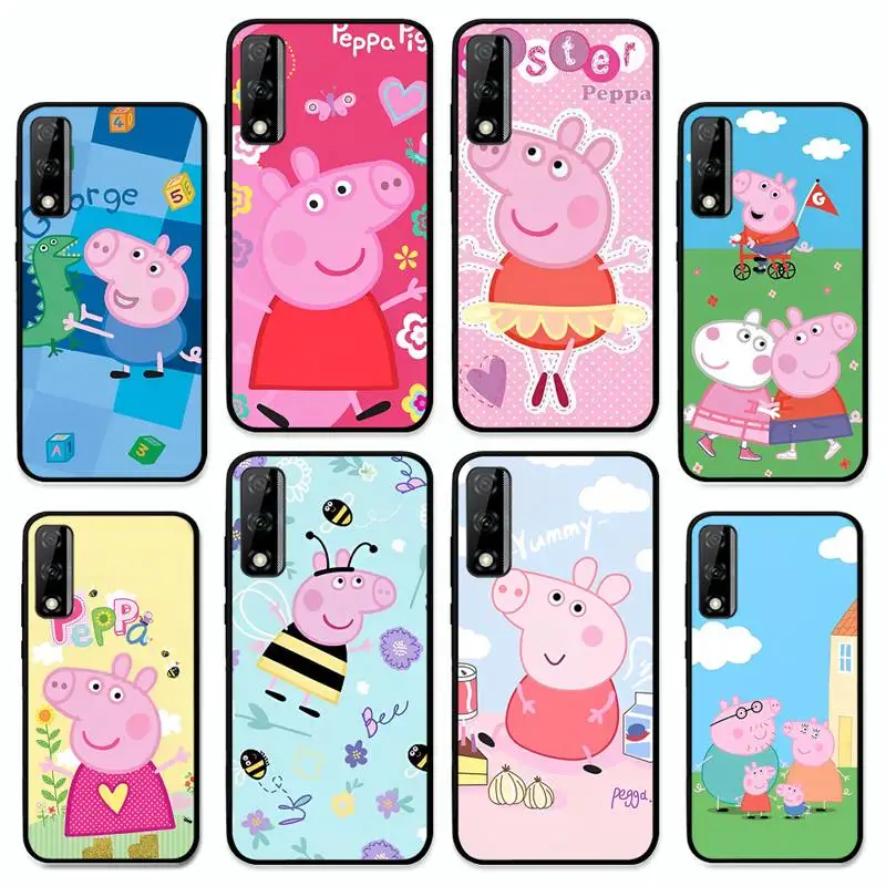 

MINISO P-PEPPA PIG Phone Case for Huawei Y 6 9 7 5 8s prime 2019 2018 enjoy 7 plus