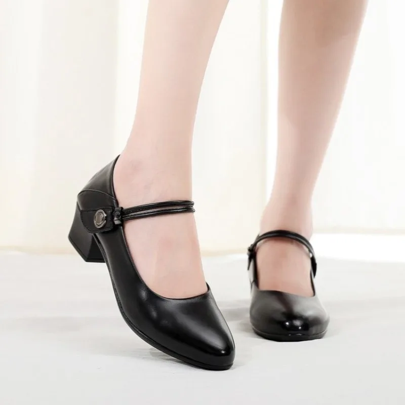 

Женские туфли, новинка 2023, Туфли Мэри Джейн, женские туфли на среднем каблуке, женские туфли больших размеров 41