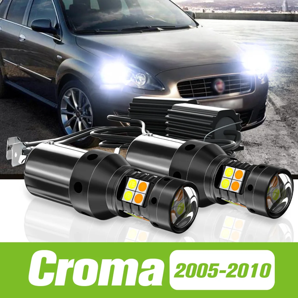 

2pcs For Fiat Croma 2005-2010 Dual Mode LED Turn Signal+Daytime Running Light DRL 2006 2007 2008 2009 Accessories