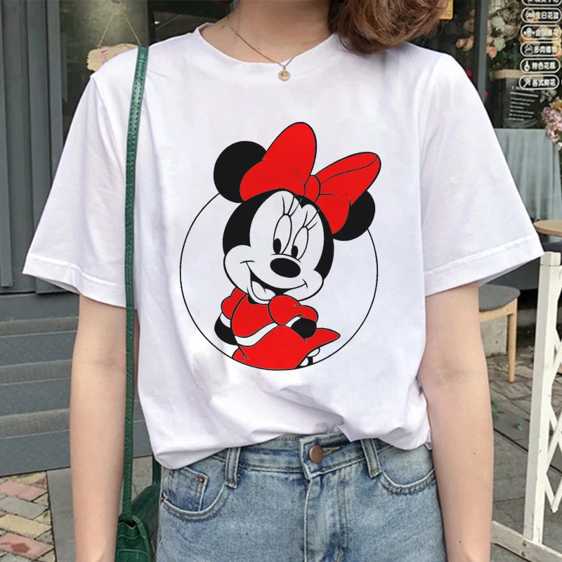

Disney Kawaii Graphic Print T-shirt Women Harajuku Aesthetics White Top Casual Tshirt 2022 New Summer Fashion Y2k Female T Shirt