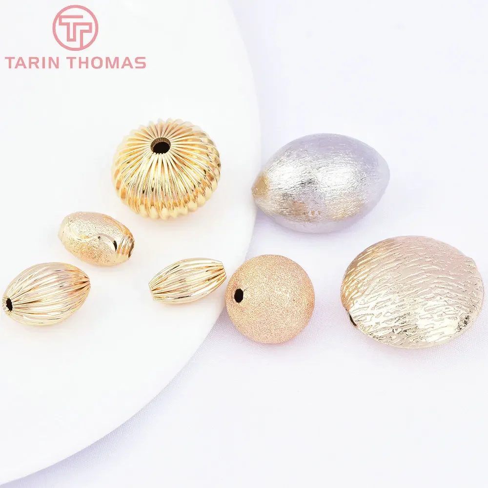 (7455) 6 шт. 7x5 мм 24 К позолоченные латунные бусины-разделители браслет бусины