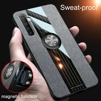 fabric case for oppo realme 6 car ring holder acrylicsoft silicone luxury bracket canvas phone cover for oppo realme 7 pro 7i