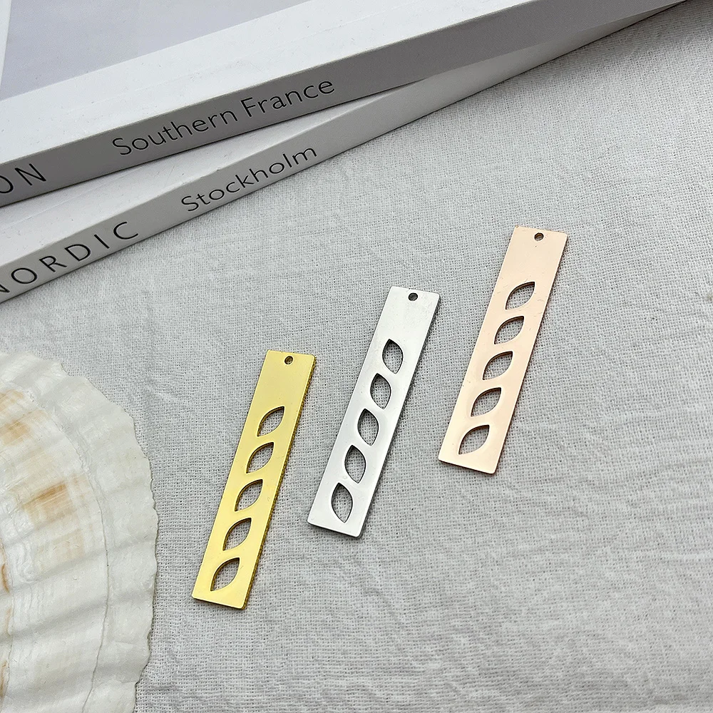 

10pcs/wholesale Rectangular Charms for Jewelry Making Bulk Stainless Steel Necklaces Earring Keychain Pendants Accessories Gifts