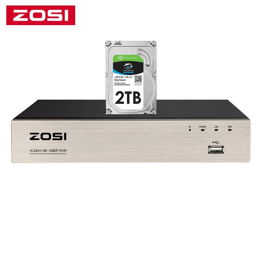 Скидка ZOSI H.265 + 4 в 1 CCTV DVR 8CH безопасности TVI DVR 1080P цифровой видео рекордер HDMI видео выход Поддержка IPhone Android телефон
