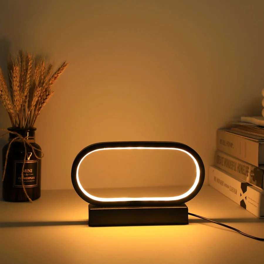 LED Compact Modern Desk Lamp Bedside Three-color Dimming Bedroom Desktop Decorative