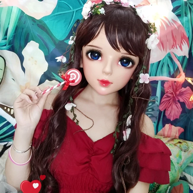 Фото (Ши-10) Женская милая девушка Смола Половина головы Кигуруми BJD Глаза Crossdress Косплей Японское аниме Ролевая маска Лолиты с глазами и париком №2