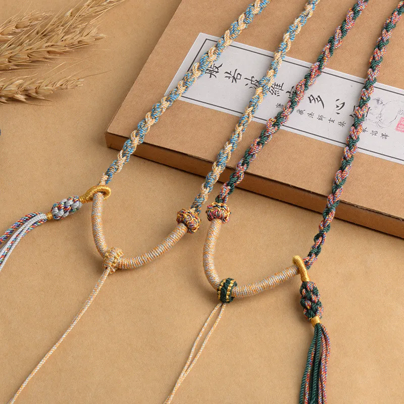 Женское ожерелье с подвеской из хлопчатобумажной нитки ювелирное изделие ручной