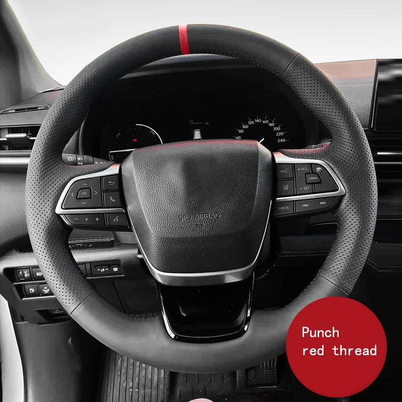 

Premium Leather for Toyota Prado Corolla Crown Avalon Car Steering Wheel Cover Interior Parts Auto Steer Wheel Protection Sleeve