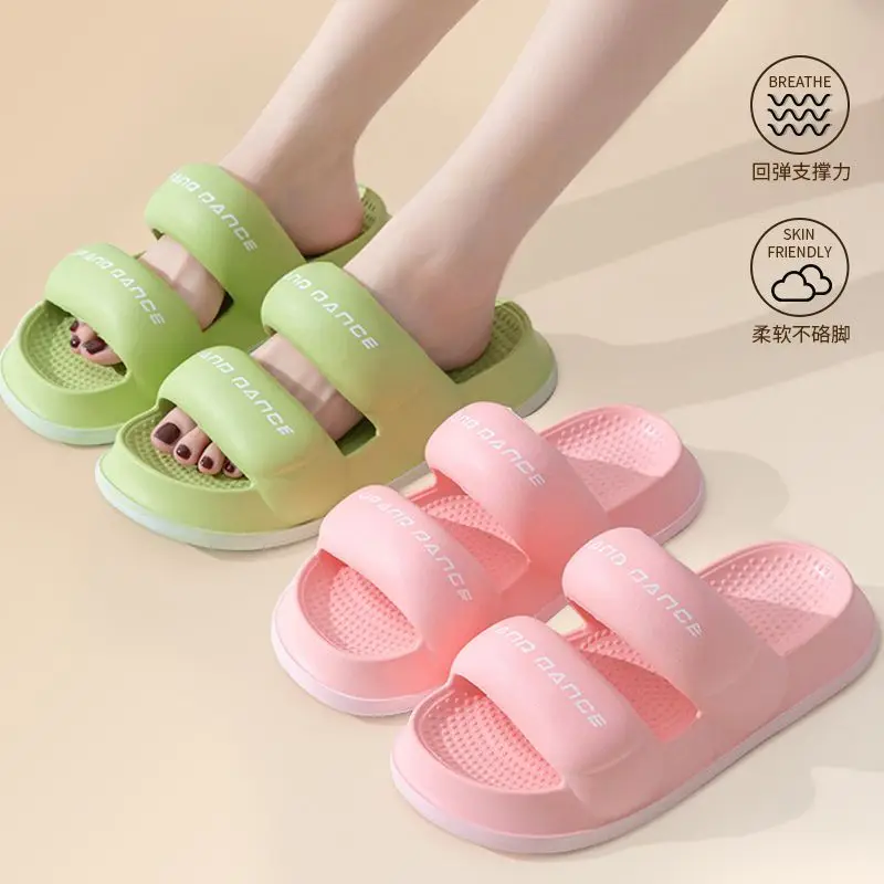 2023 Summer Women Slippers Bath Thick Platform Non-Slip Anti-Odor Home Flip Flops Beach Sandals Ladies Slides Indoor Outdoor