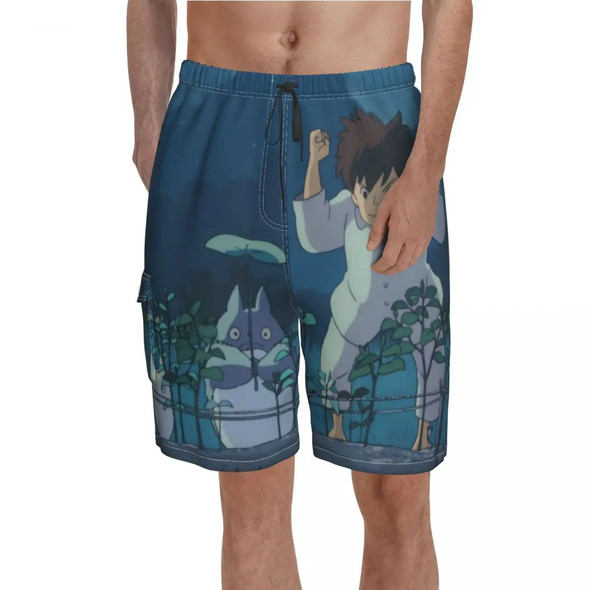 

Satsuki In Pyjama Board Shorts Chibi Chuu Totoro Board Short Pants High Quality Males Funny Printed Swim Trunks Big Size