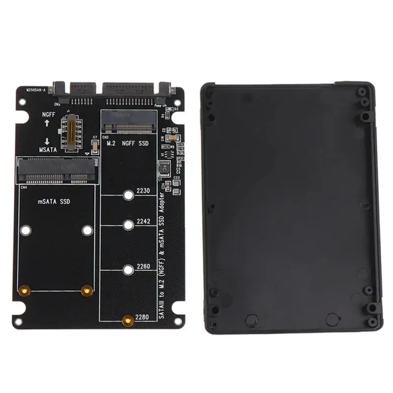 Адаптер M.2/mSATA к SATA M.2 NGFF mSATA SSD SATA3.0 2 5 дюйма mSATA/M2 SSD-конвертер Riser Board Card 6 Гбит/с для ПК