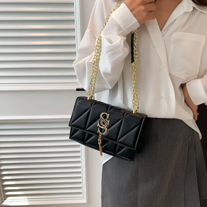 

Роскошная дизайнерская брендовая сумка на плечо, женские винтажные сумки через плечо с кисточками и цепочкой, модная Высококачественная женская сумка, сумка для покупок