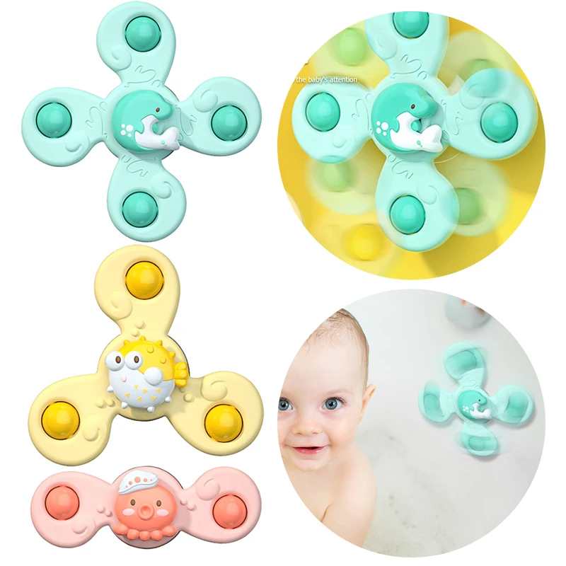 

3 шт., детский вращающийся Спиннер на присоске для купания