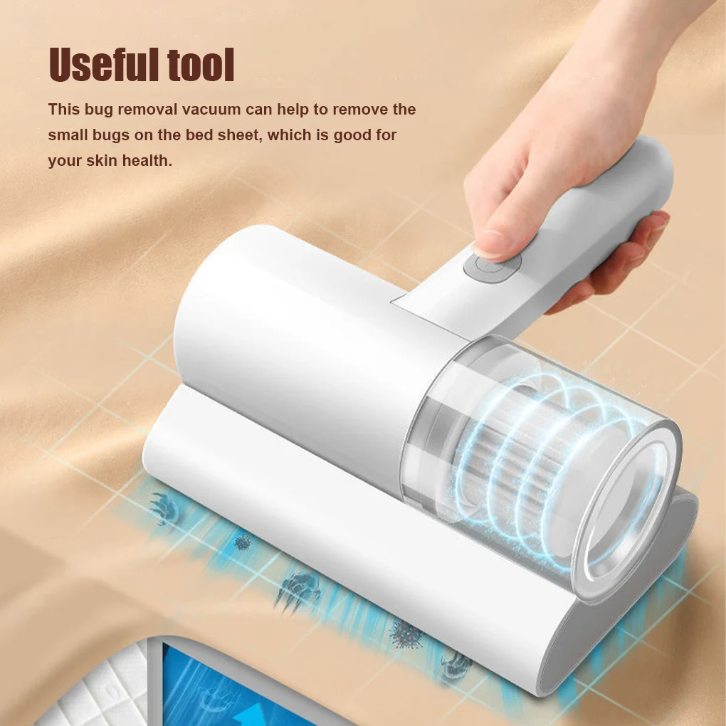 

50W Handheld Bed Vacuum with Filter Wireless Living Room Sofa Sheet Blanket Carpet Quilt Wet Dry Bugs Remover Household Supplies
