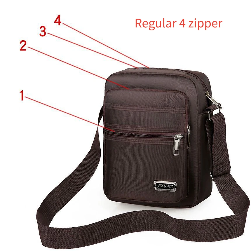 2023 New Men's Crossbody Bag Nylon Waistpack Travel Shoulder Bag Fashion Solid Color Casual Multi functional Men's Bag
